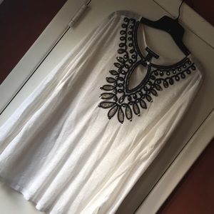 Brand New White Key Hole Linen Shirt